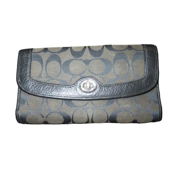 Coach 2008 Hampton Signature C Jacquard black Tote with matching long wallet - Picture 13 of 16